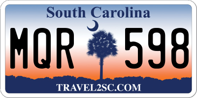 SC license plate MQR598