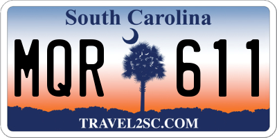 SC license plate MQR611