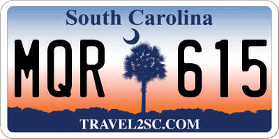 SC license plate MQR615