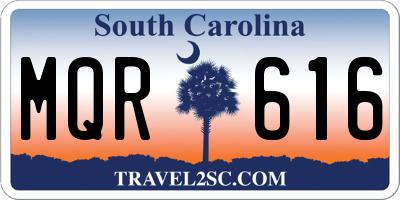 SC license plate MQR616