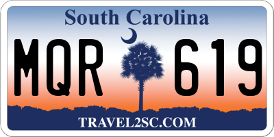SC license plate MQR619