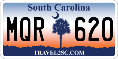 SC license plate MQR620