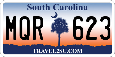 SC license plate MQR623