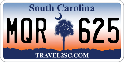 SC license plate MQR625