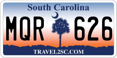 SC license plate MQR626