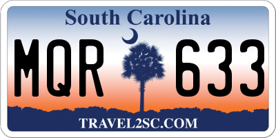 SC license plate MQR633