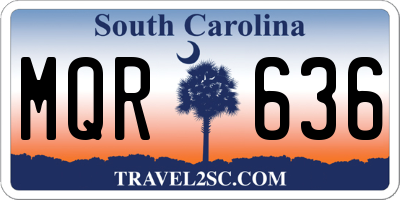 SC license plate MQR636