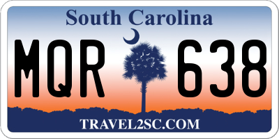 SC license plate MQR638