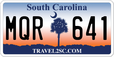 SC license plate MQR641