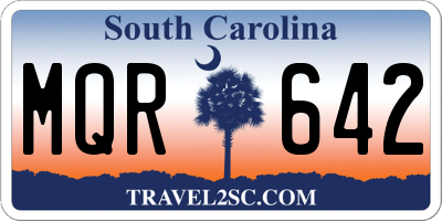SC license plate MQR642