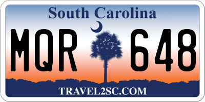 SC license plate MQR648