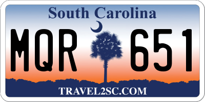 SC license plate MQR651