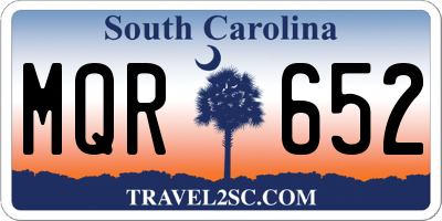 SC license plate MQR652