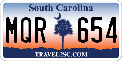 SC license plate MQR654