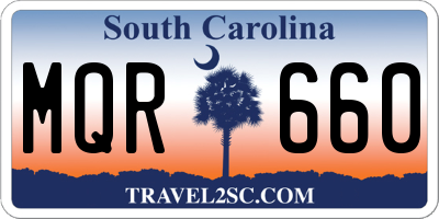 SC license plate MQR660