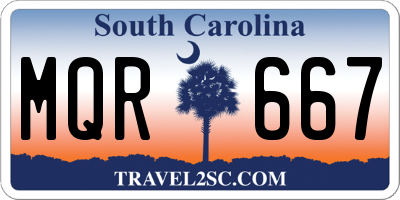SC license plate MQR667