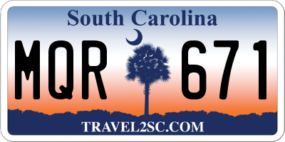 SC license plate MQR671