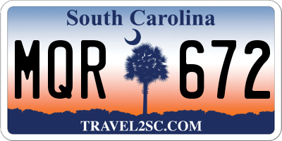 SC license plate MQR672