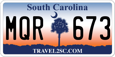 SC license plate MQR673