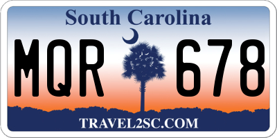 SC license plate MQR678