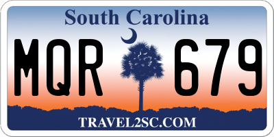 SC license plate MQR679