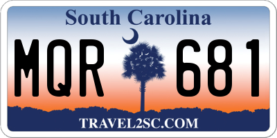 SC license plate MQR681