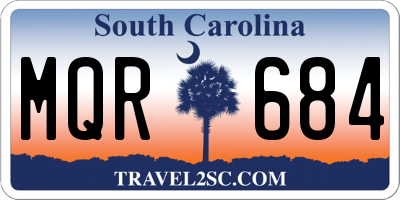 SC license plate MQR684
