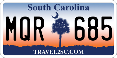 SC license plate MQR685