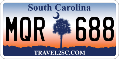 SC license plate MQR688