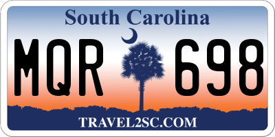 SC license plate MQR698