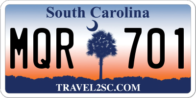 SC license plate MQR701