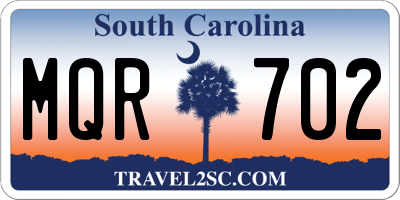 SC license plate MQR702