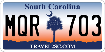 SC license plate MQR703
