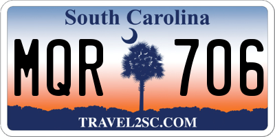 SC license plate MQR706