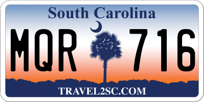 SC license plate MQR716