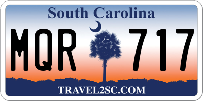 SC license plate MQR717