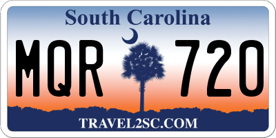 SC license plate MQR720