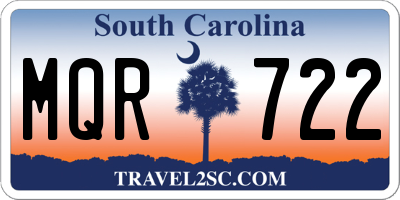 SC license plate MQR722