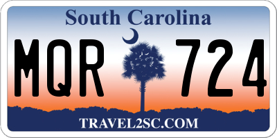 SC license plate MQR724