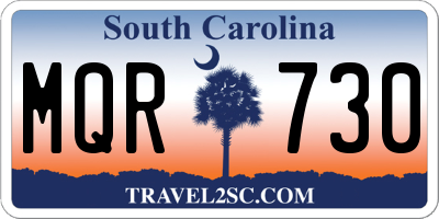 SC license plate MQR730