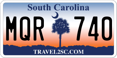 SC license plate MQR740