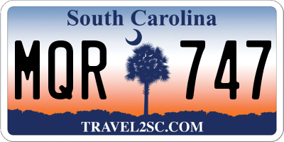 SC license plate MQR747