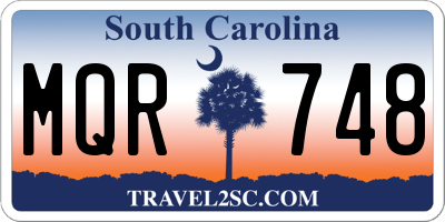 SC license plate MQR748