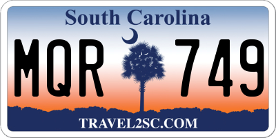 SC license plate MQR749