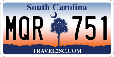 SC license plate MQR751