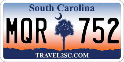 SC license plate MQR752