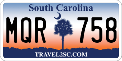 SC license plate MQR758