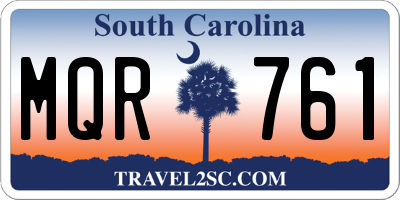 SC license plate MQR761
