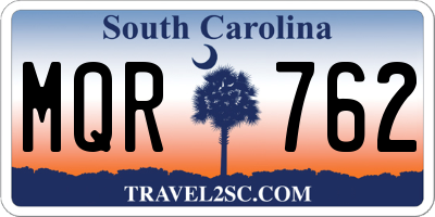 SC license plate MQR762