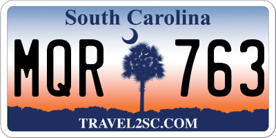 SC license plate MQR763